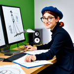 **

"A professional female animator, fully clothed in modest attire, wearing glasses and a stylish beret, working at a bright, modern studio desk in Paris, surrounded by animation equipment and character sketches of Remy from Ratatouille, appropriate content, safe for work, perfect anatomy, correct proportions, well-formed hands, proper finger count, natural pose, family-friendly, professional photography, high quality."

**